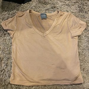 extra small light brown skin tight tshirt crop top